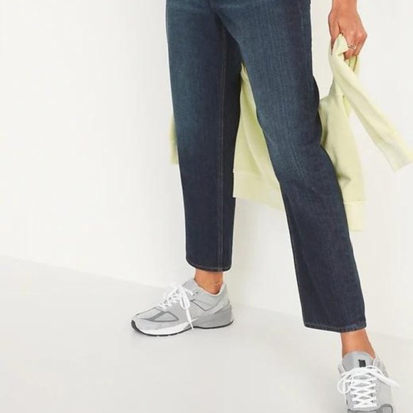 Old Navy High-Waisted Button-Fly Slouchy Straight Cropped Jeans for Women New - Picture 2 of 9